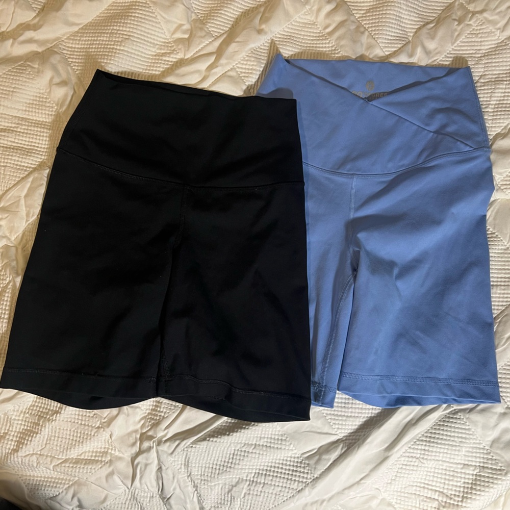 90 Degree Black and Blue Athletic Shorts